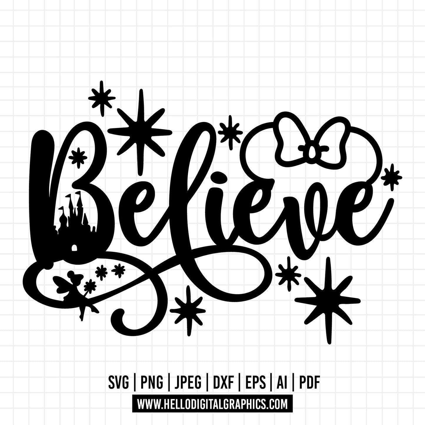 COD1191 Believe svg, Magical Svg, Mickey Svg, Castle svg, Disney svg, Magical svg, Disney quote