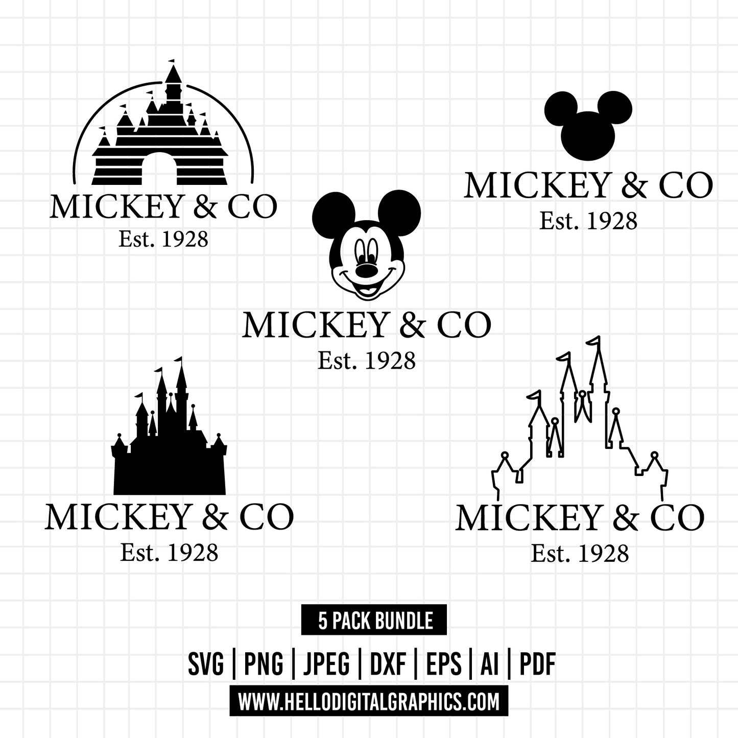 COD1203 Disneyland svg, Mickey sketch svg, Mickey Svg, Disney svg, Magical svg
