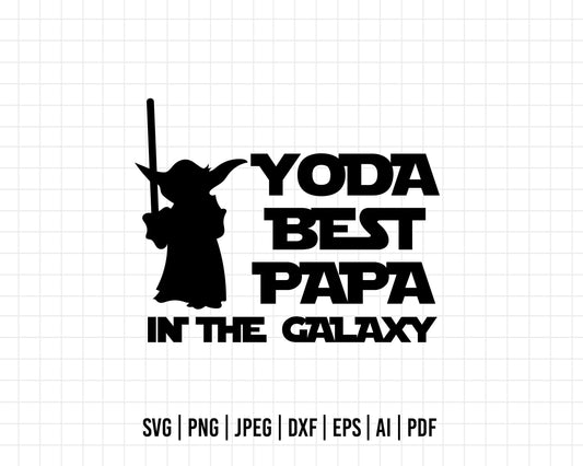 COD121- Yoda best papa in the galaxy svg, Star Wars svg, Darth Vader Silhouettes svg, famous people svg, Darth Vader svg