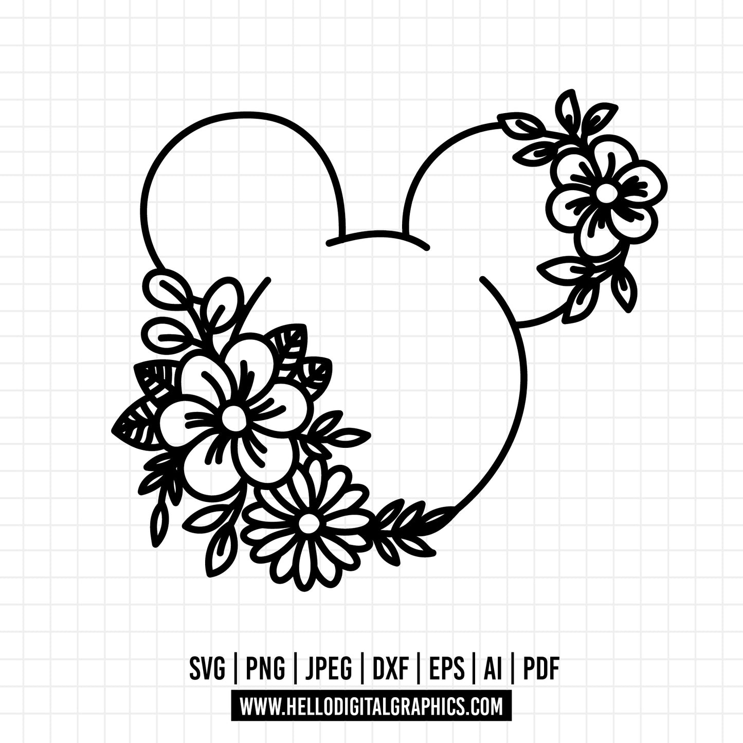 COD1221 mickey Wreath SVG, mickey svg, minnie mouse svg, print svg, sitckers svg, png, clipart, cutting files for cricut silhouette
