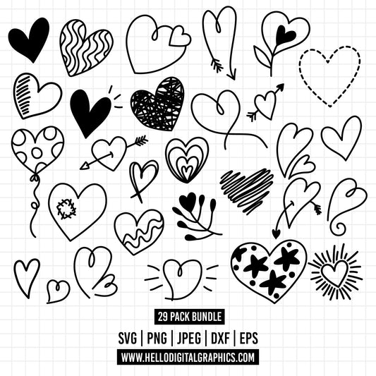 COD1256- Doodle Heart svg, Self Love Svg, Heart svg, Hand-drawn svg, Name Frame svg, Cricut, Silhouette