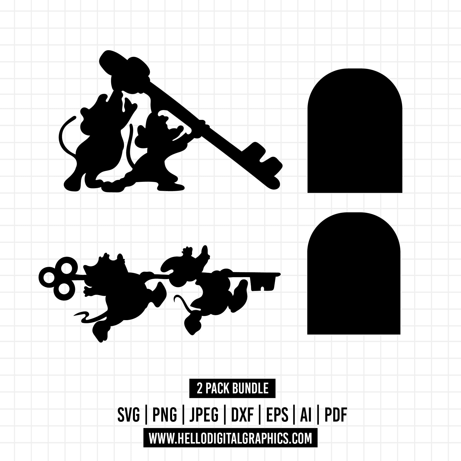 COD1257 - Jaq and Gus Keyhol svg, Gus Gus Jack Ears SVG, Cinderella sv ...