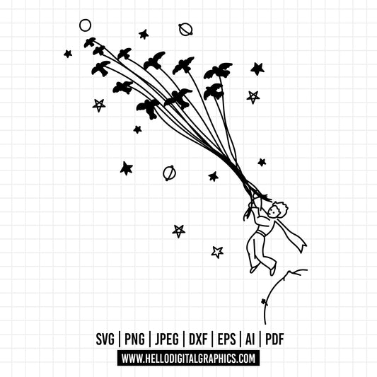 COD1260- The Little Prince and the fox SVG, The Little Prince Svg, The Little Prince Clipart, Le Petit Prince Art