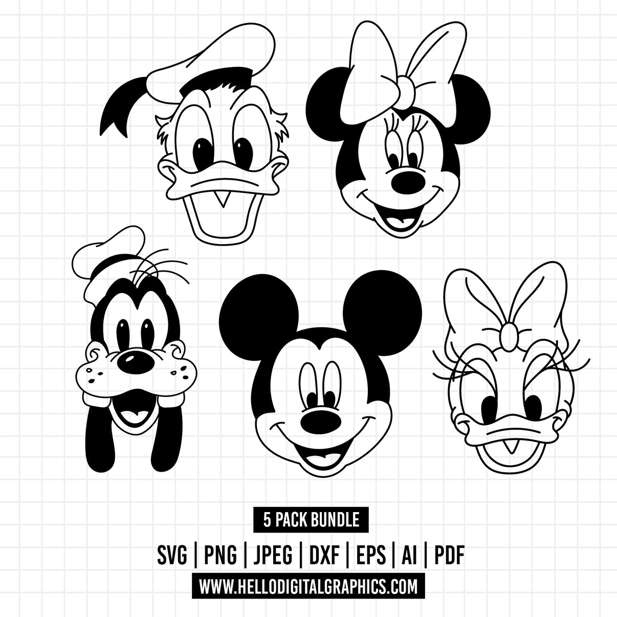 COD1264 - Friends svg, Disney svg, mickey svg, minnie svg, pluto svg ...