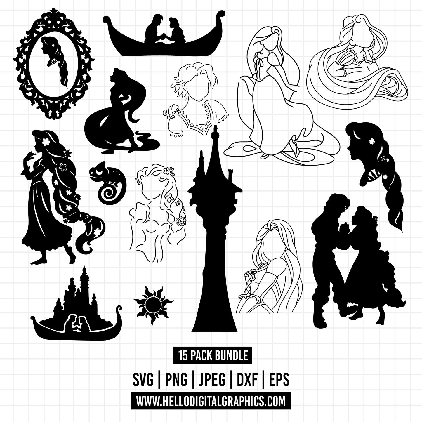 COD1273 - Tangled svg, tangled princess svg, rapunzel svg, Rapunzel svg, disney svg, cutting files for cricut, silhouette