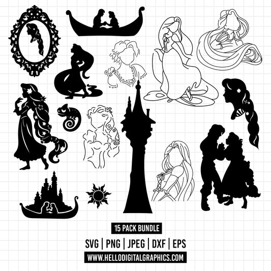 COD1273 - Tangled svg, tangled princess svg, rapunzel svg, Rapunzel svg, disney svg, cutting files for cricut, silhouette