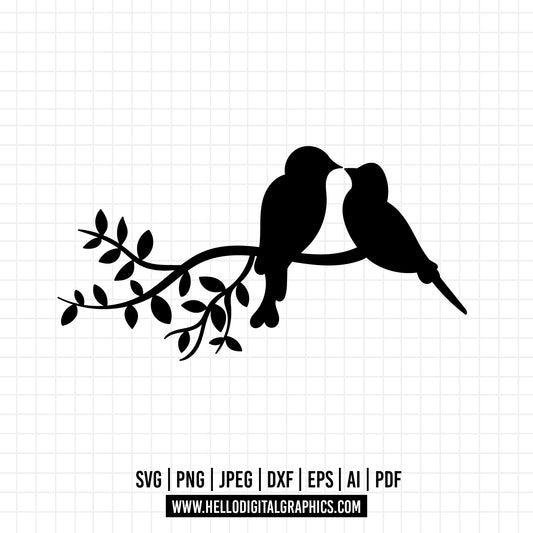 COD1297 - love bird svg Vector, Dove clipart, Bird SVG files for Silhouette Cameo or Cricut, bird vector, bird eps/bird svg/hummingbird svg