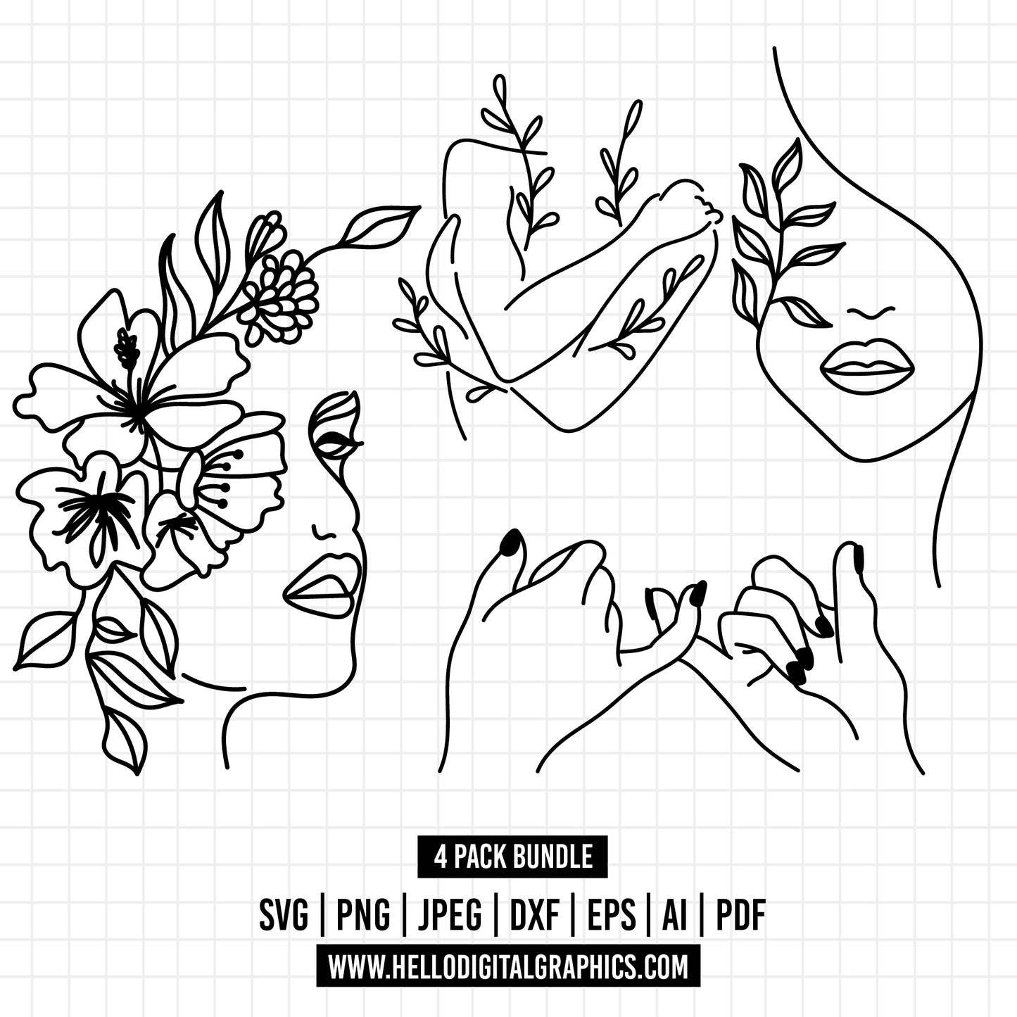 COD1310 -LineArt Svg Bundle/Line Art Svg/Minimalist Svg/Flower svg /Floral Svg /trendy svg /Boho Svg/ svg /commercial use/INSTANT DOWNLOAD