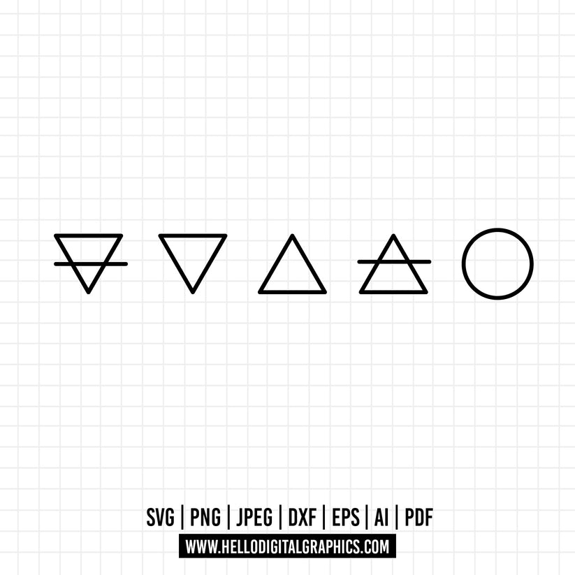 COD1322 - Four Elements SVG, 4 Elements Symbols, Four Elements Templat ...