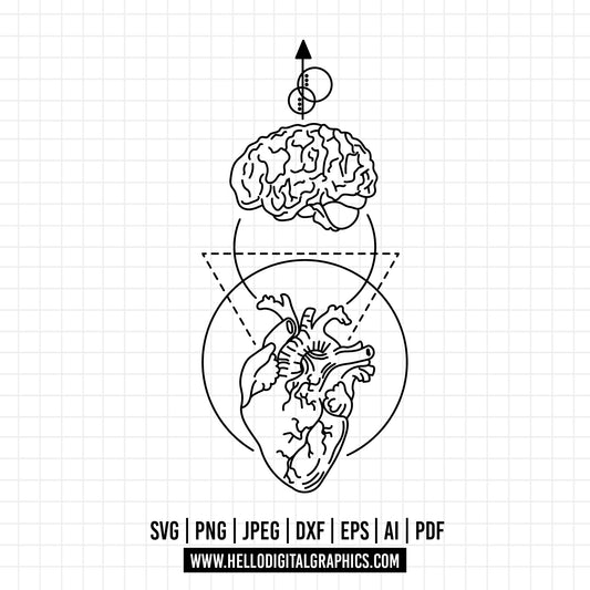 COD1328- Doodle Heart svg, Self Love Svg, Heart svg, Hand-drawn svg, Cricut, Silhouette
