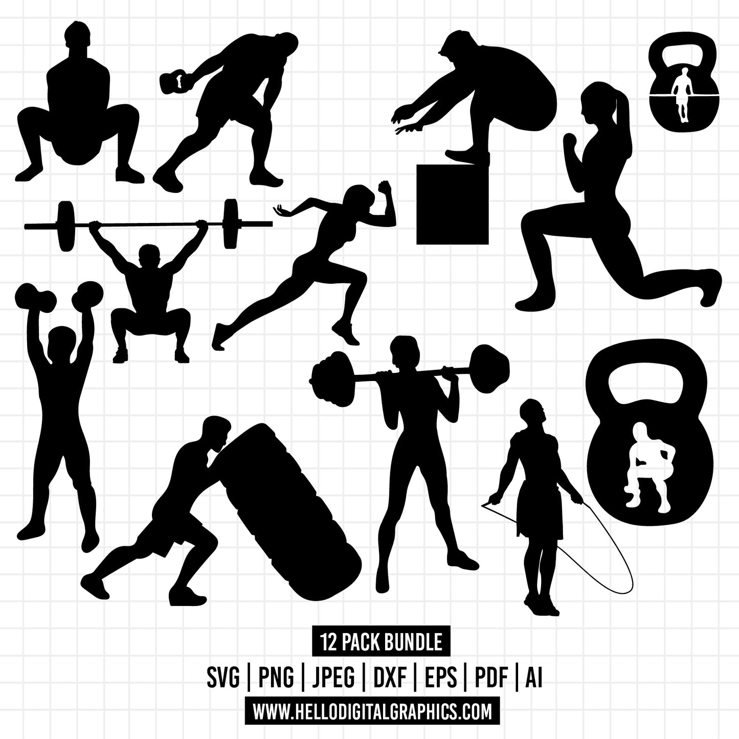 COD1354 - Fitness Svg, Fitness Svg Designs, Work Out Designs, Gymnast Svg, Workout Svg, Gym Svg Design Bundle, Fitness Motivation Svg