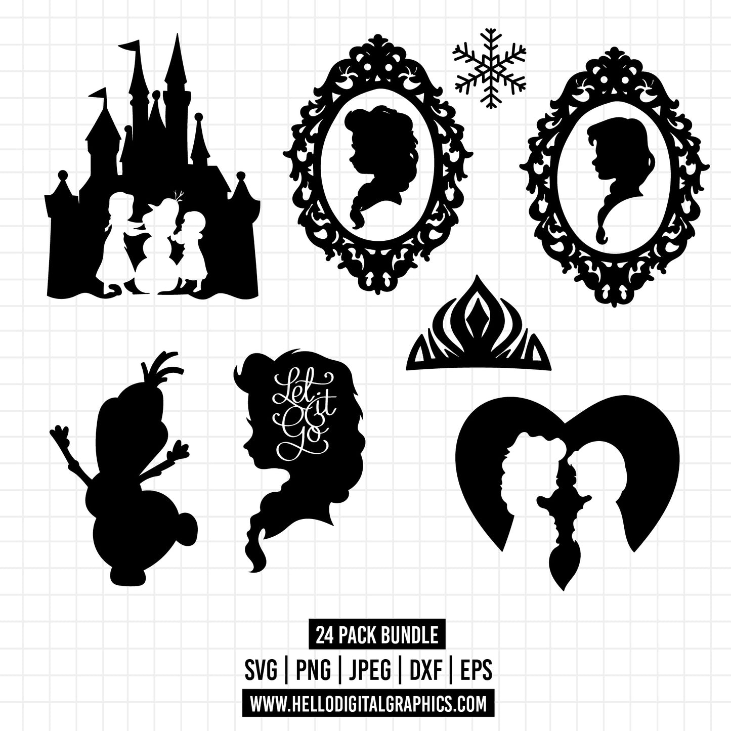 COD1365 - Frozen svg, Elsa svg, Anna svg, Winter elsa cut files for cricut silhouette, Princess svg, Disney svg