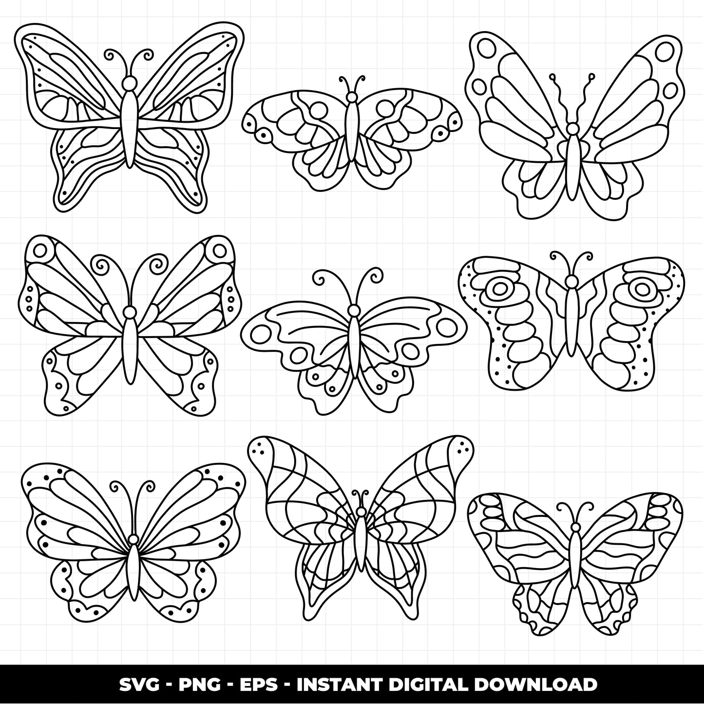 COD1379 - Butterfly svg, Butterfly lineart svg, butterfly outline svg, Positivity svg, Quote svg
