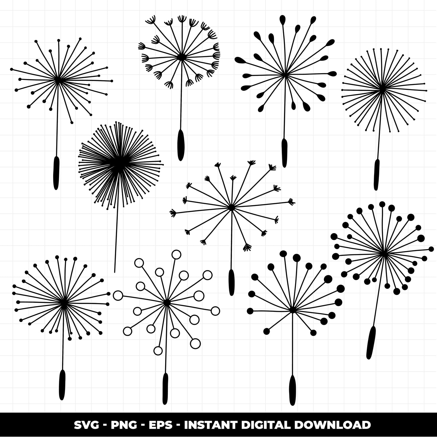 COD1382 - Doodle clipart, Dandelion Clipart, leaves Clipart, autumn leaves printable, scrapbook cliparts, Instant Download