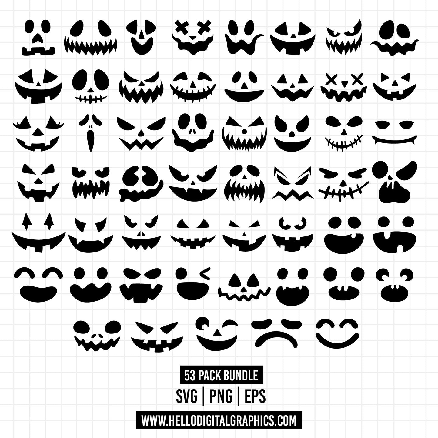 COD1385- Pumpkin Face Svg, Jack O Lantern faces, Halloween pumpkins faces, Pumpkin Faces Clipart, Pumpkin Faces Cut File, Halloween face svg
