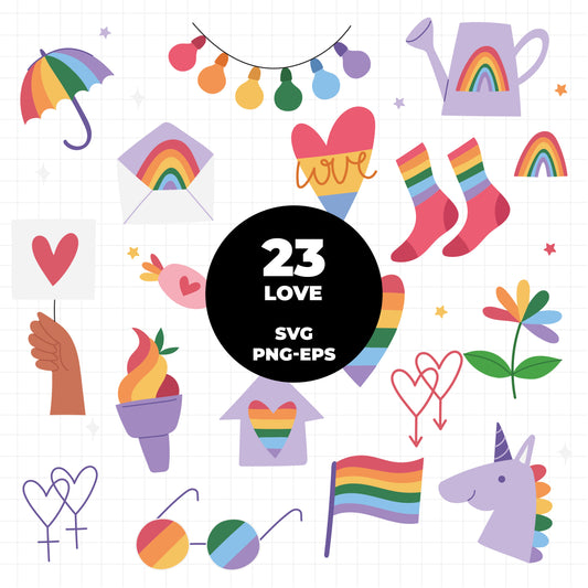 COD1387 - Doodle clipart, Pride Clipart, love is love Clipart, LGBT printable, pride svg, lgbt svg