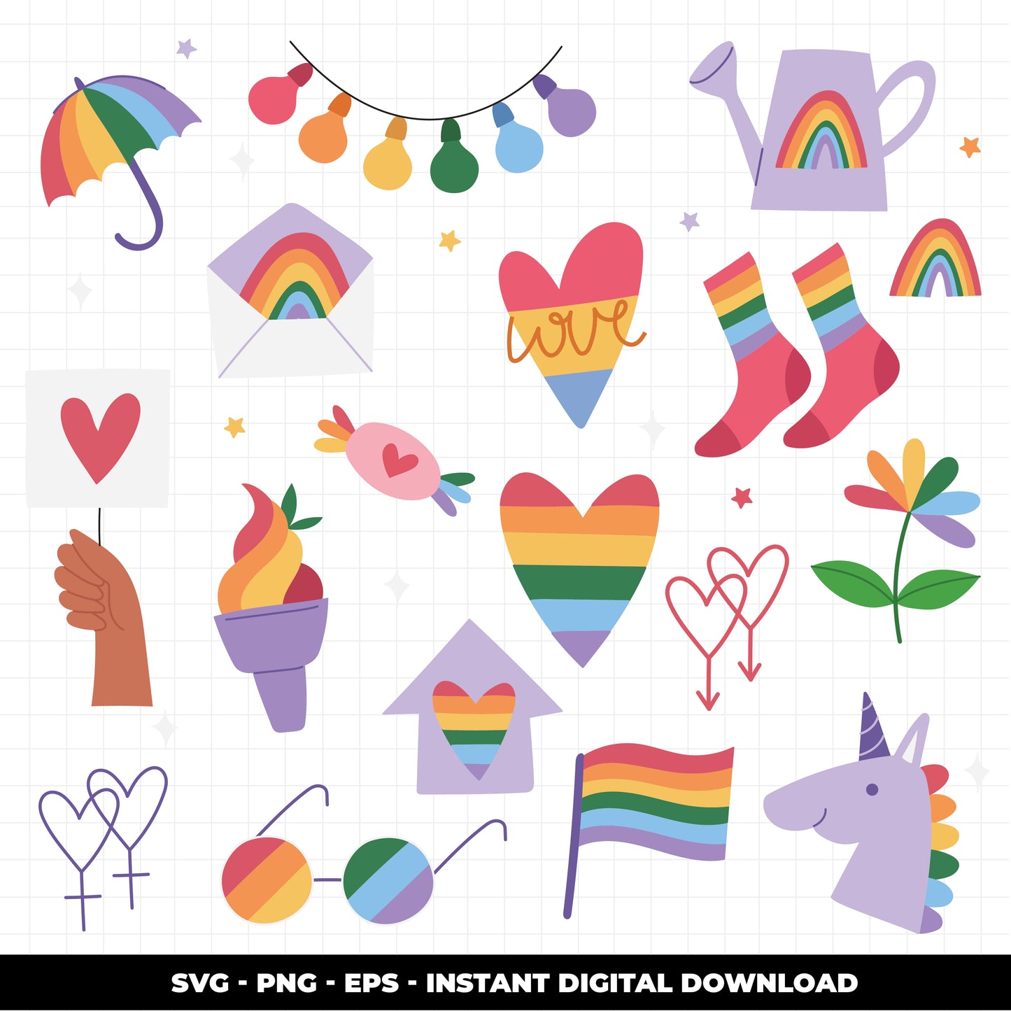 COD1387 - Doodle clipart, Pride Clipart, love is love Clipart, LGBT printable, pride svg, lgbt svg