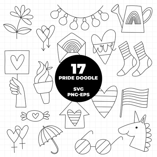 COD1394 - Doodle clipart, Pride Clipart, love is love Clipart, LGBT printable, pride svg, lgbt svg