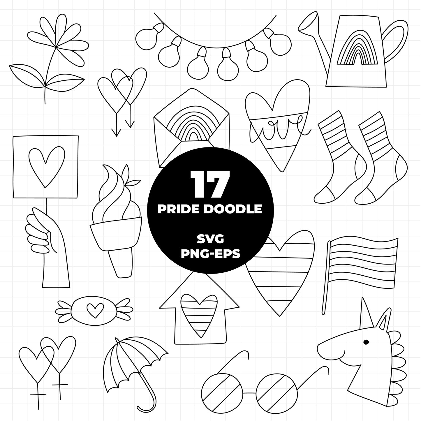COD1394 - Doodle clipart, Pride Clipart, love is love Clipart, LGBT printable, pride svg, lgbt svg