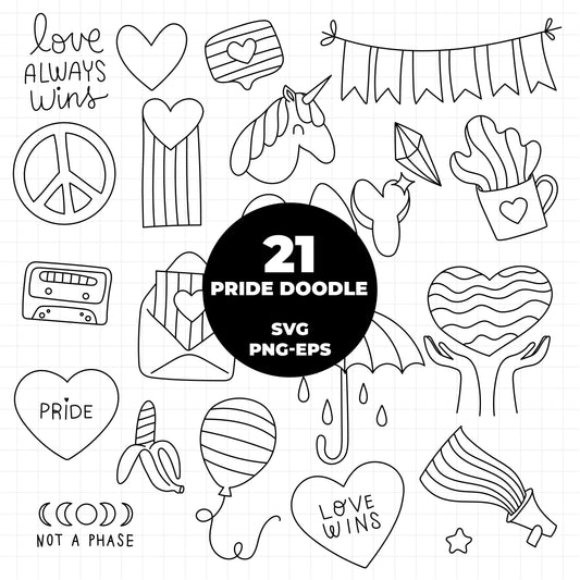 COD1401 - Doodle clipart, Pride Clipart, love is love Clipart, LGBT printable, pride svg, lgbt svg