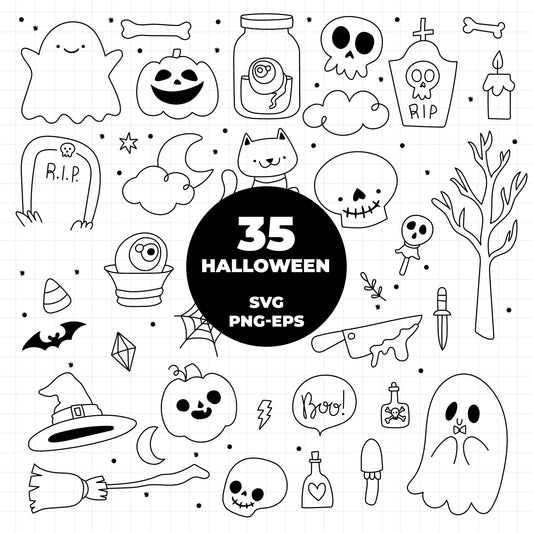 COD1402 - Halloween Doodles clipart #4/Pumpkin Clipart /halloween Clipart/scrapbook cliparts/Instant Download/Commercial use/Erin Condren