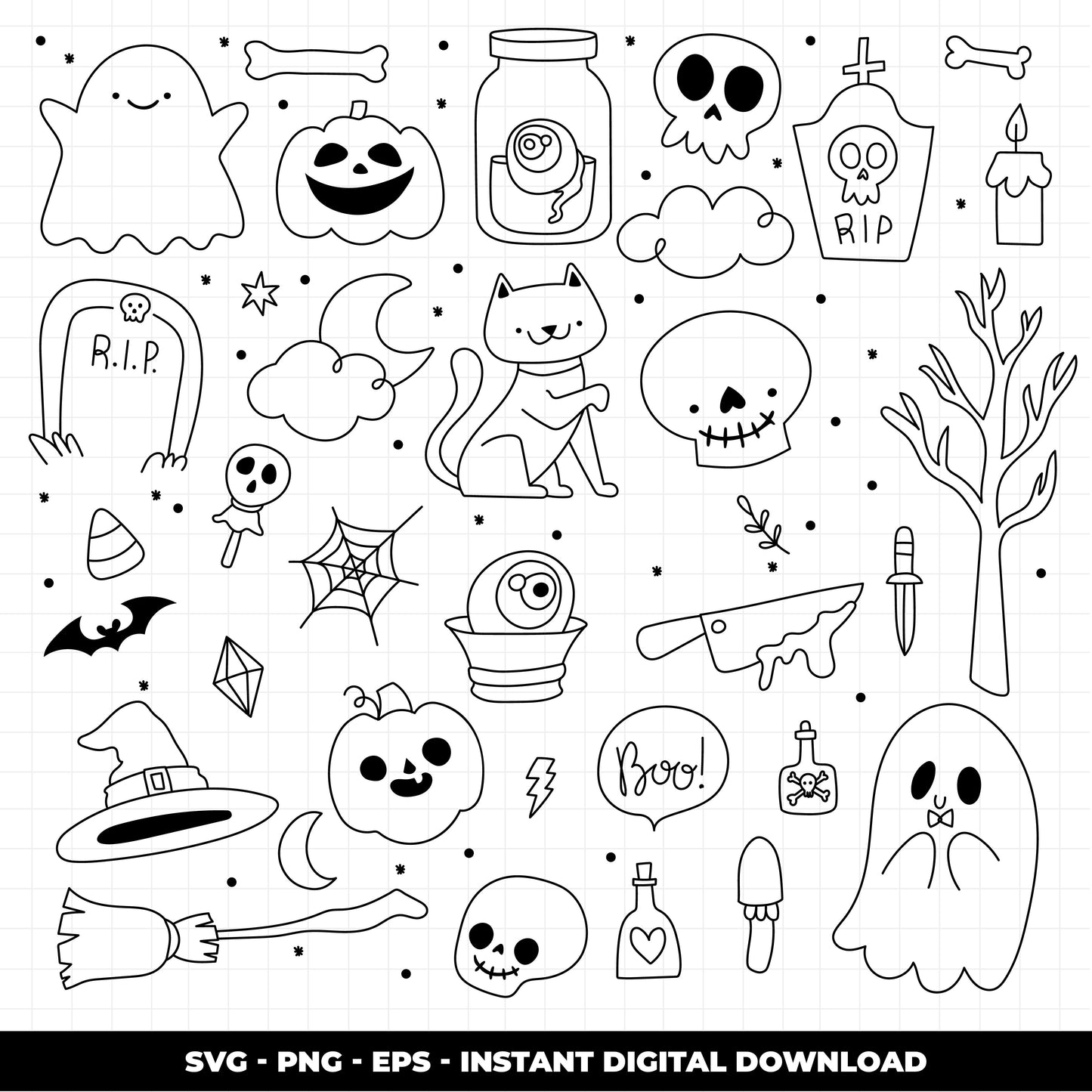 COD1402 - Halloween Doodles clipart #4/Pumpkin Clipart /halloween Clipart/scrapbook cliparts/Instant Download/Commercial use/Erin Condren