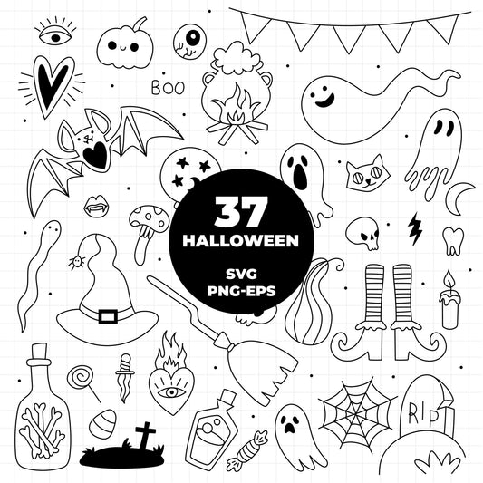 COD1404 - Halloween Doodles clipart #4/Pumpkin Clipart /halloween Clipart/scrapbook cliparts/Instant Download/Commercial use/Erin Condren