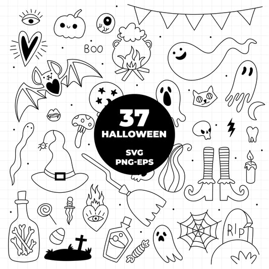 COD1404 - Halloween Doodles clipart #4/Pumpkin Clipart /halloween Clipart/scrapbook cliparts/Instant Download/Commercial use/Erin Condren