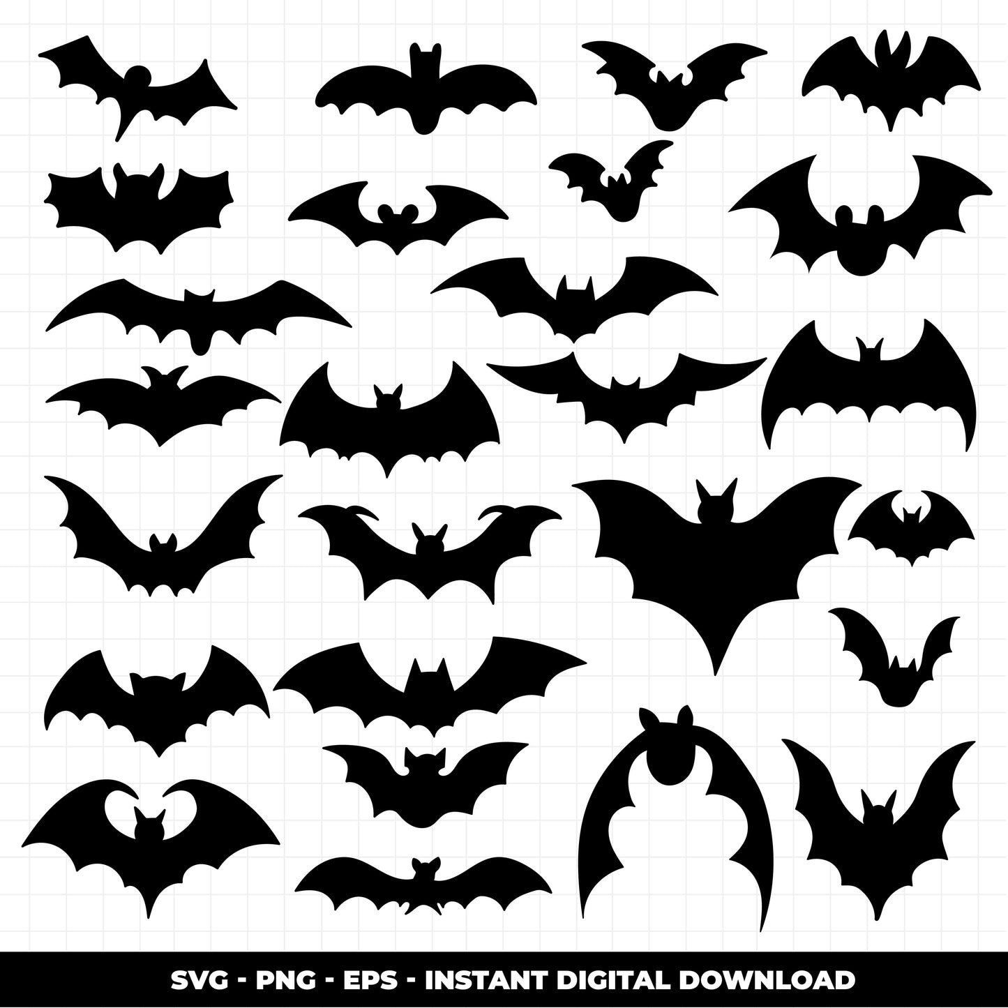 COD1423 -Bats Set for printing and cutting projects/EPS /Halloween Doodles clipart/scrapbook cliparts
