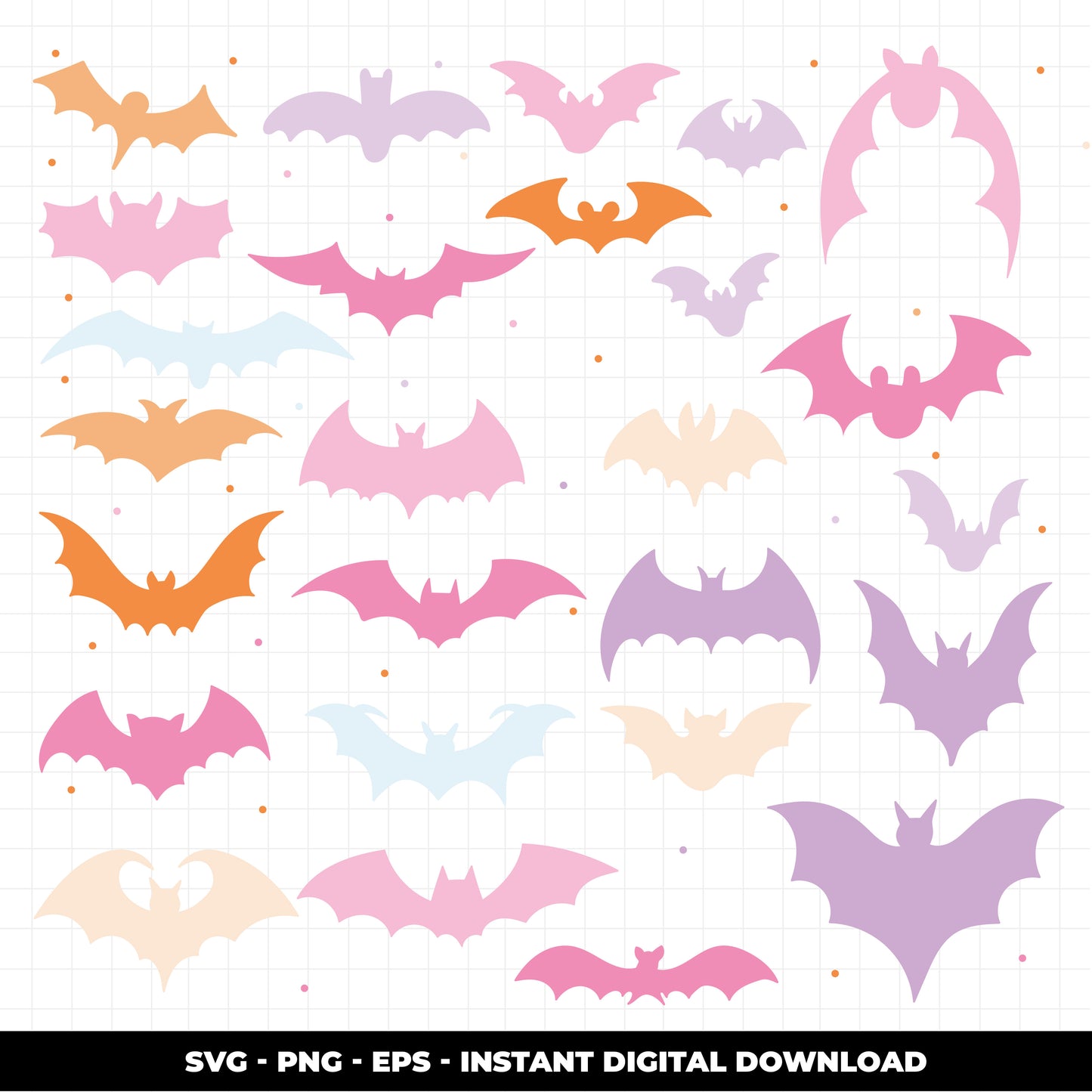 COD1424 -Bats Set for printing and cutting projects/EPS /Halloween Doodles clipart/scrapbook cliparts