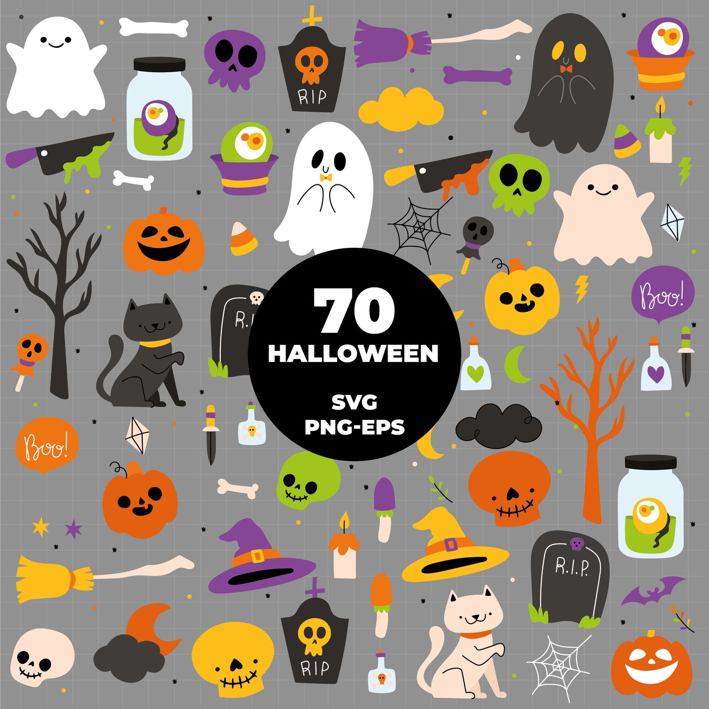 COD1439 - Halloween Doodles clipart/Pumpkin Clipart /halloween Clipart/scrapbook cliparts/Instant Download/Commercial use/Erin Condren