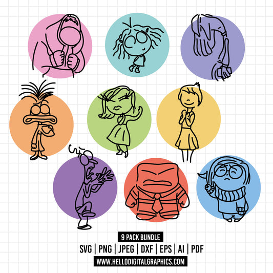 COD1453 - It's okay to feel all the feels svg, Anxiety Inside Out 2 svg, Inside Out 2 Clipart PNG