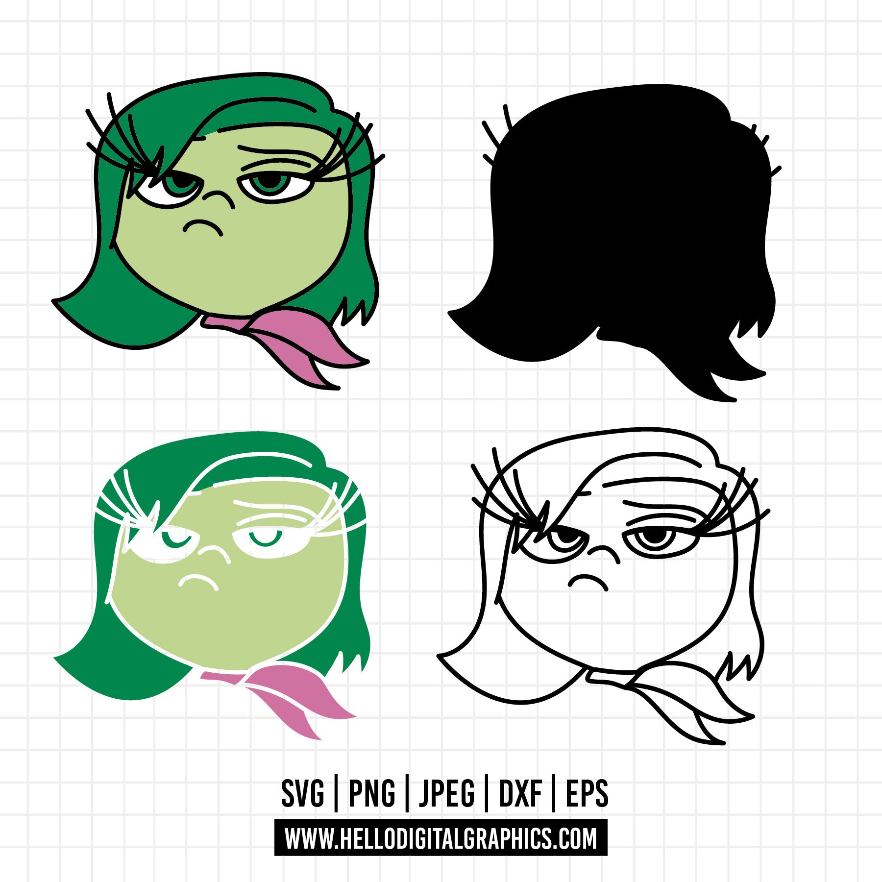 COD1492 - Disgust face Inside Out 2 SVG EPS PNG - Disgust Clipart Vect ...