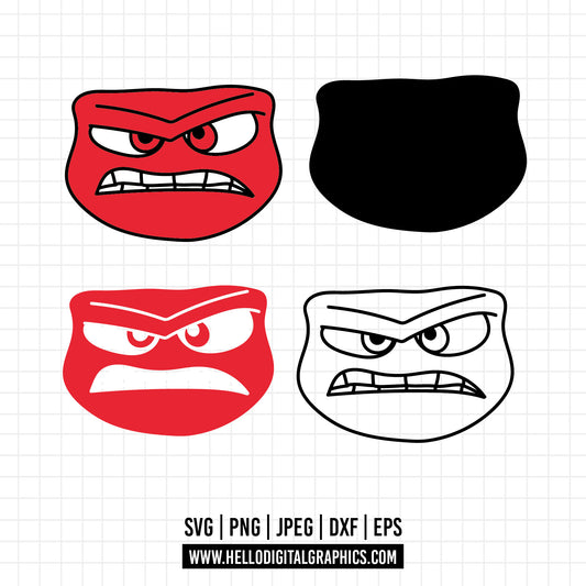 COD1495 - Anger Inside Out 2 SVG, EPS, PNG - Characters inside out anger Clipart Vector. Inside Out 2 digital Download