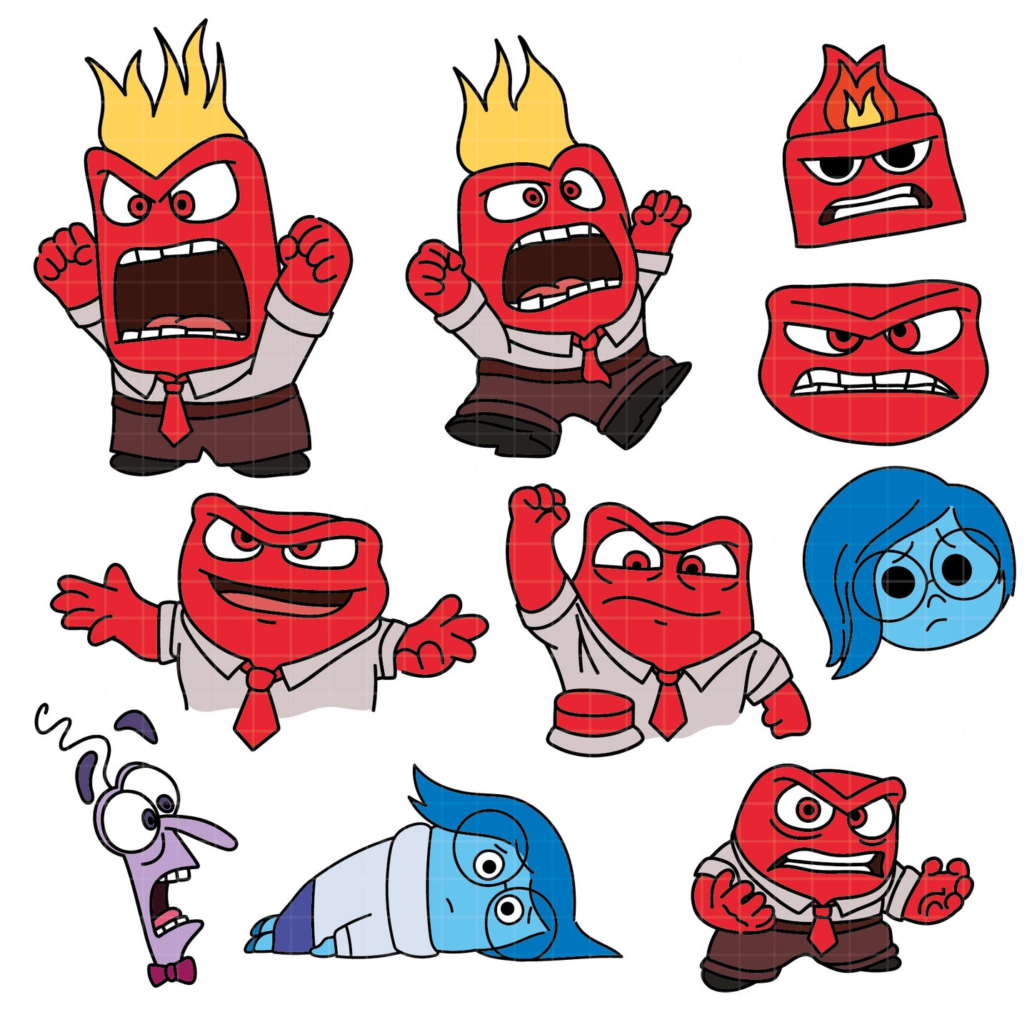 COD1511 - Emotions from inside out 2 SVG, EPS, PNG - Inside Out 2 new Characters Clipart Vector. Pack bundle vectorized