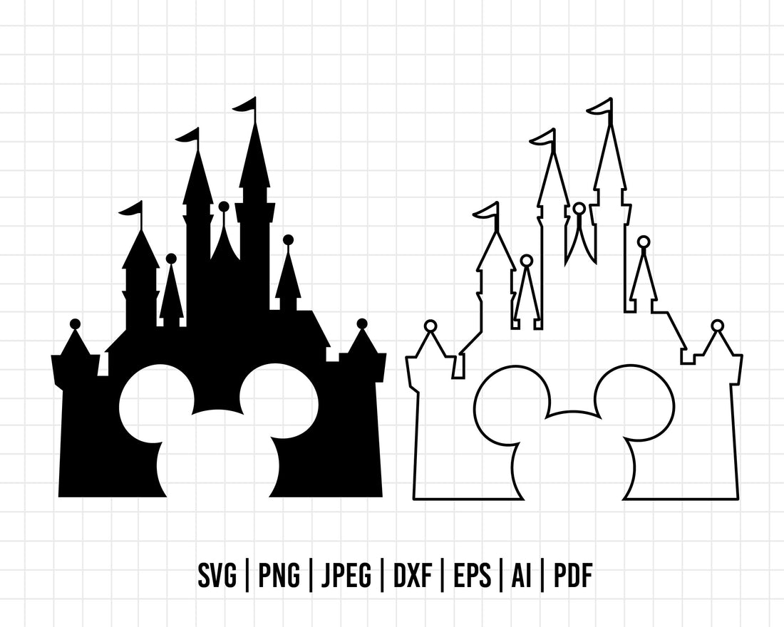 COD152- Castle svg, disney castle outline svg, disney svg, home svg, p ...