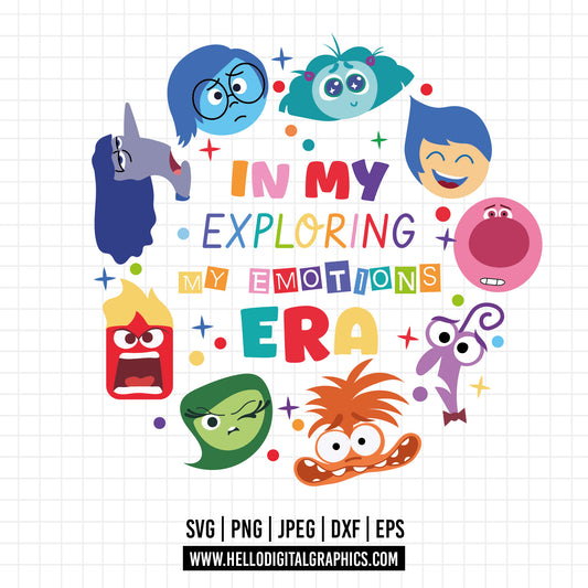 COD1527- In my exploring my emotions era svg, inside out t shirt svg, Anxiety Inside Out 2 svg, Inside Out 2 Clipart PNG