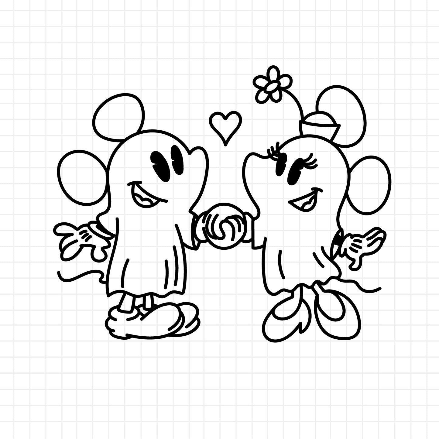 COD1546- Mickey and minnie ghost svg, mickey ghost svg, Minnie ghost svg, Halloween svg, Mickey svg, Disney svg