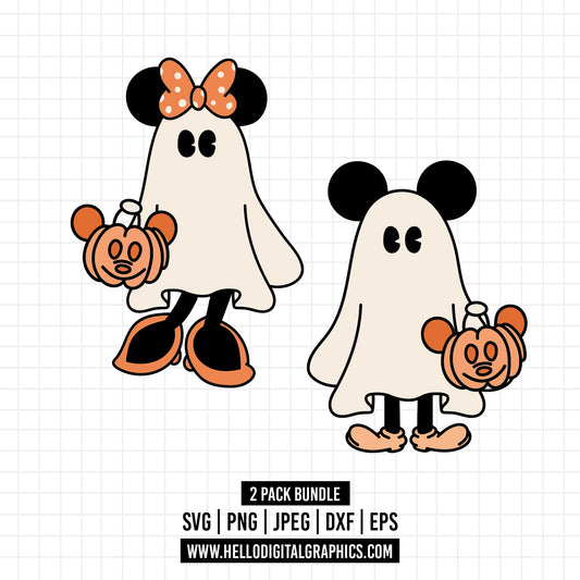 COD1554- Spooky season mickey and minnie svg, Disney Halloween svg, Trick Or Treat Svg, Spooky Vibes Svg, disney svg