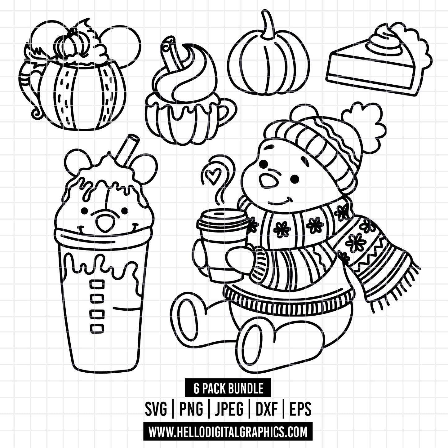 COD1563 - Winnie the pooh svg, Igor svg, pooh sketch svg, friends svg, autumn svg