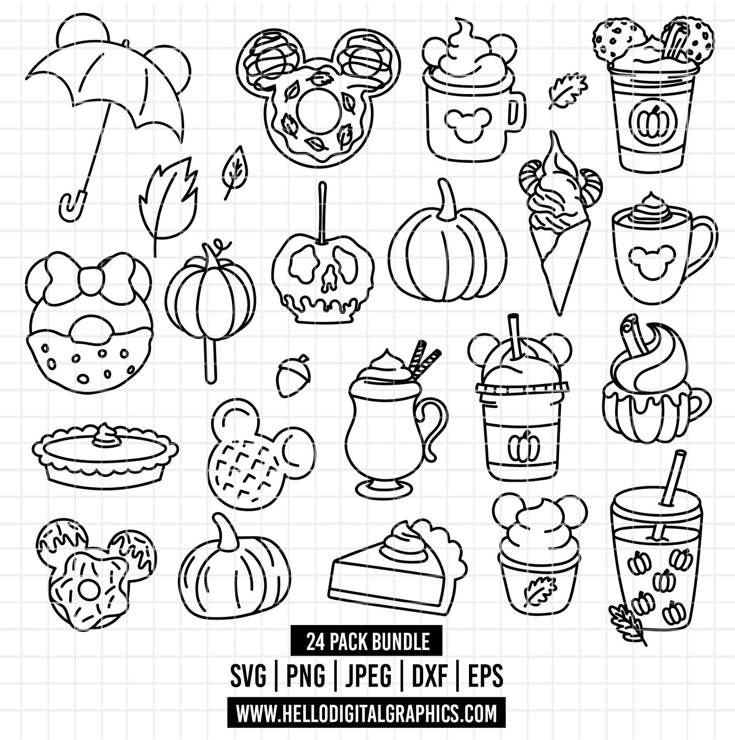 COD1569- Snack goals fall svg, Snacks svg, Mickey Mouse Ears Head, Disney svg, autumn snack svg