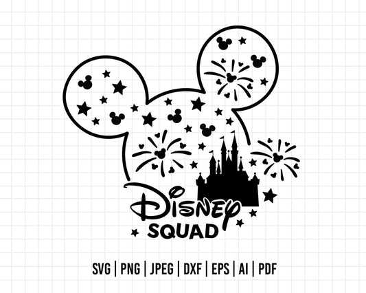 COD157- Disney squad svg, mickey svg, castle svg, Trip svg, Silhouette, Cricut