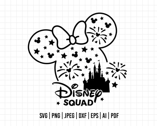 COD158- Disney squad svg, minnie svg, castle svg, Trip svg, Silhouette, Cricut