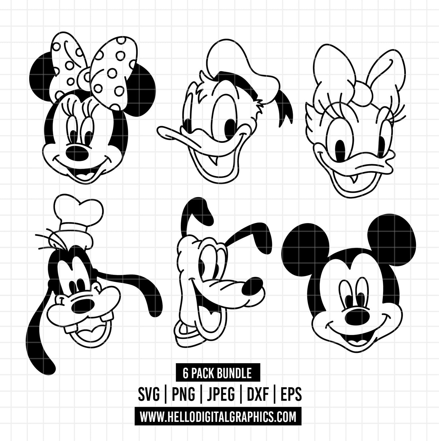 COD1580 - Friends svg, Disney svg, mickey svg, minnie svg, pluto svg, goffy svg, donald svg, Silhouette, Cricut