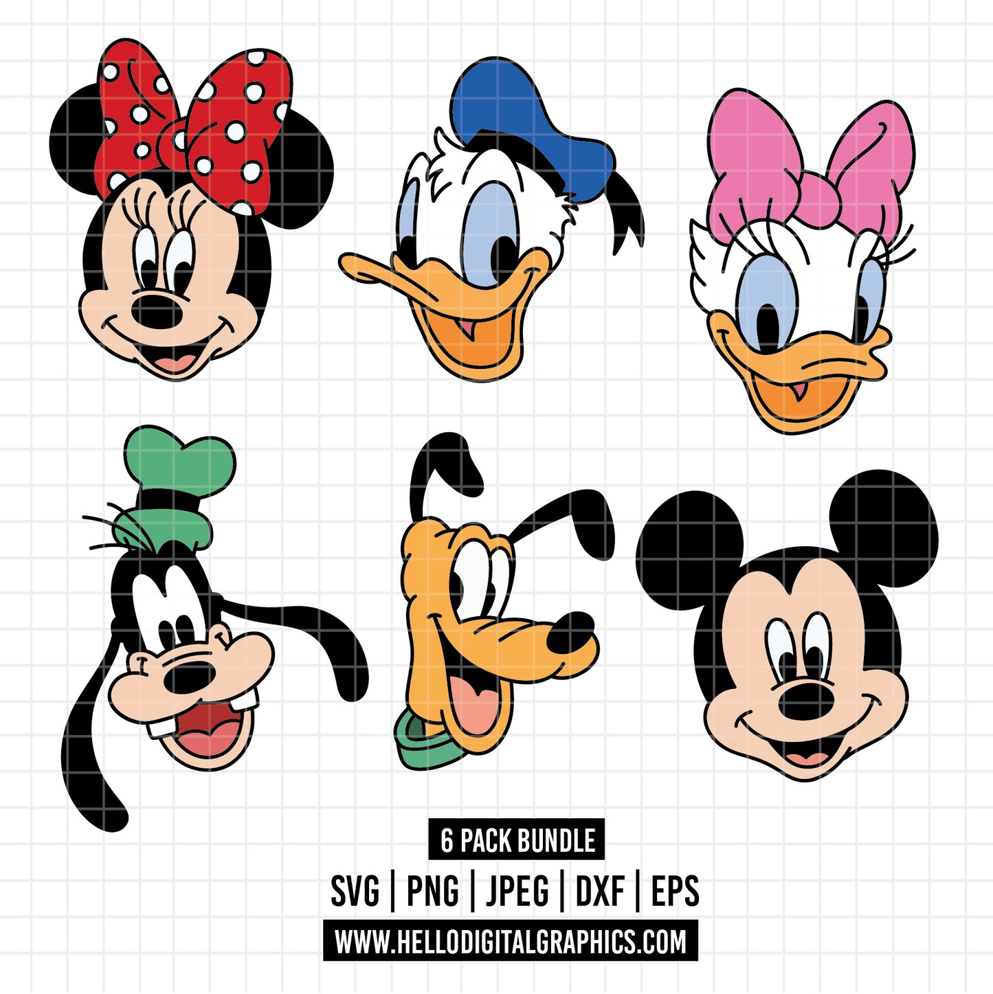 COD1581 - Friends svg, Disney svg, mickey svg, minnie svg, pluto svg, goffy svg, donald svg, Silhouette, Cricut