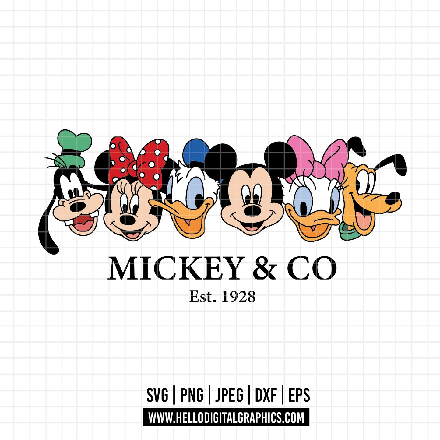 COD1583 - Mickey & co svg, Friends svg, Disney svg, mickey svg, minnie svg, pluto svg, goffy svg, donald svg, Silhouette, Cricut