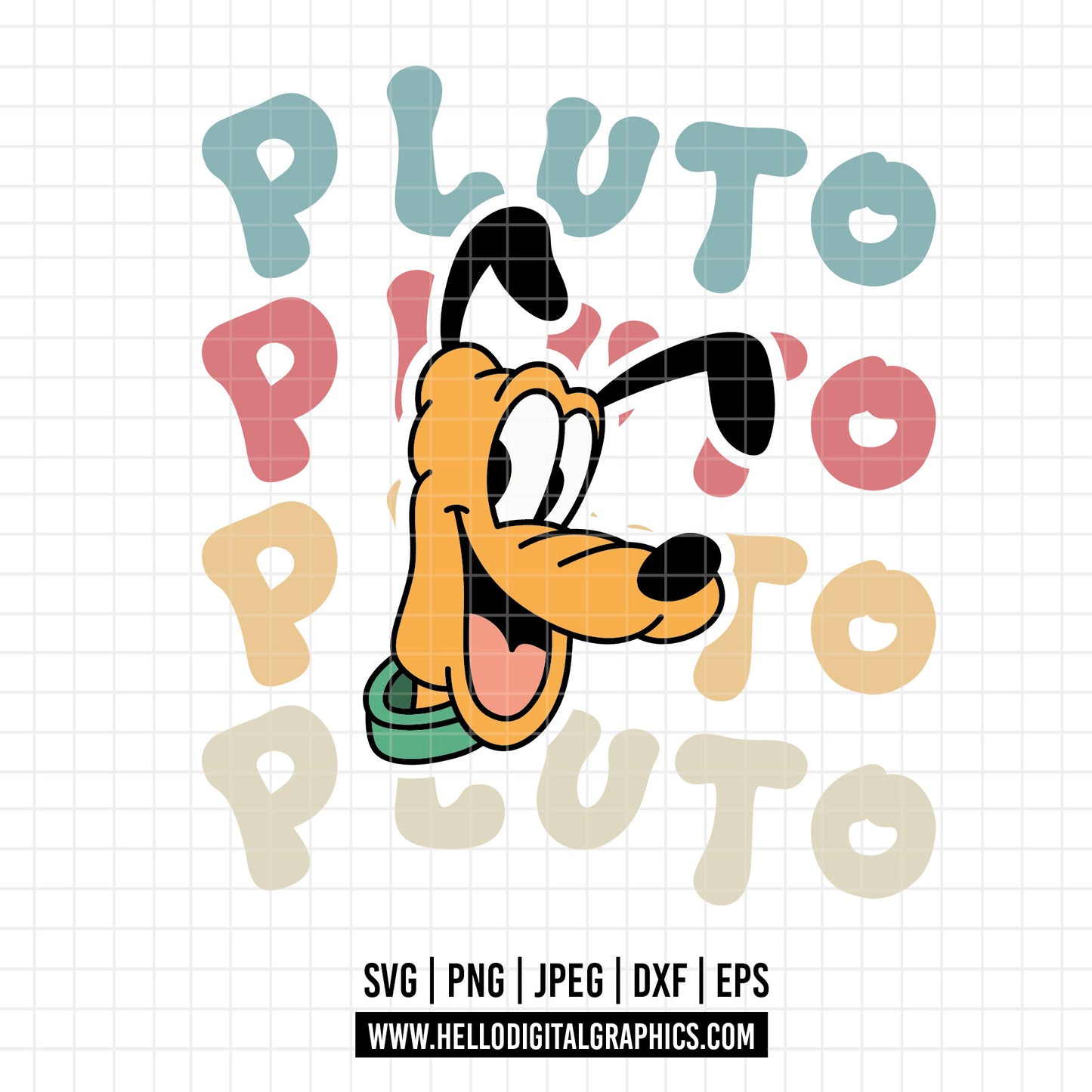 COD1613- Pluto svg, dog svg, Pluto Silhouette, Cricut, disney svg