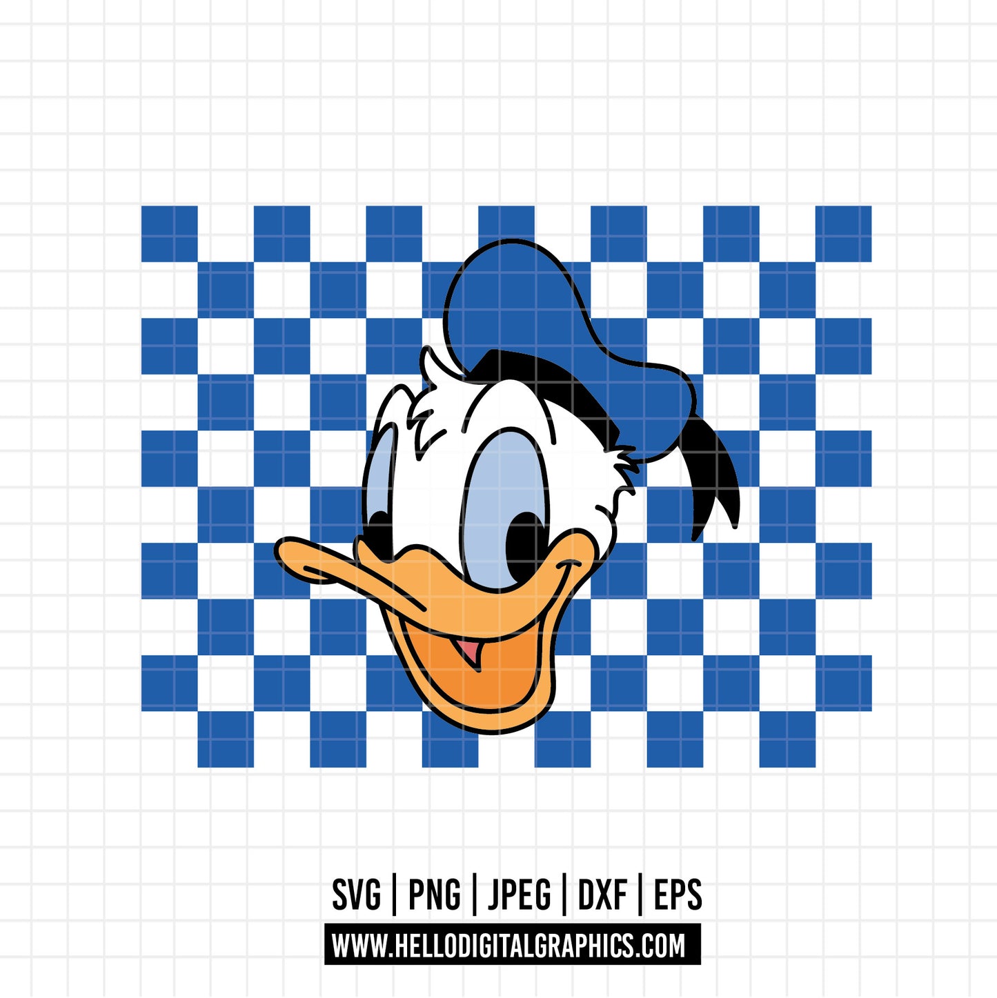 COD1630 - Checkered Donald Svg, Retro Donald Svg, Family Vacation Svg, Family Trip 2025 Svg, Magical Kingdom Svg, Png File For Sublimation