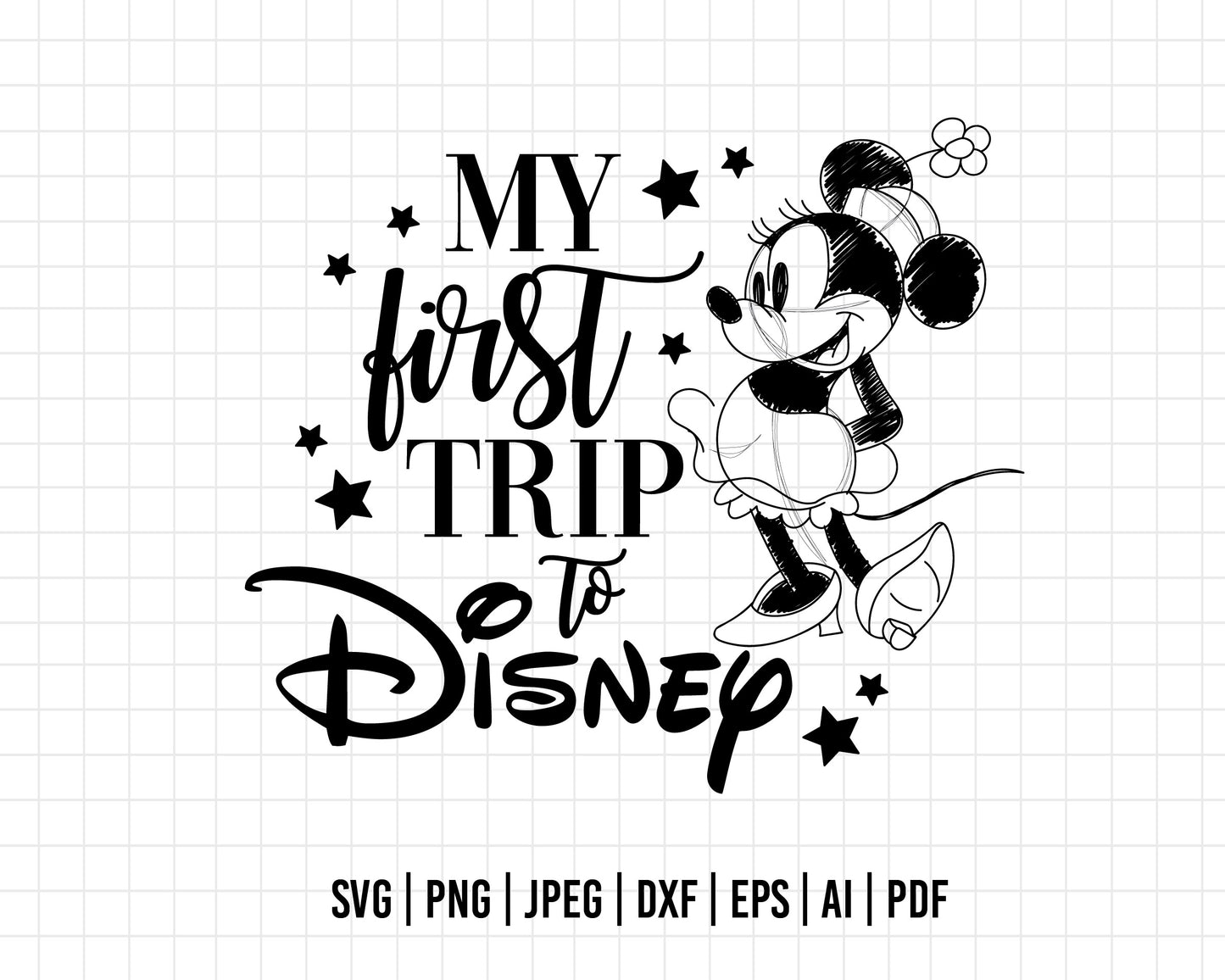 COD166- My first trip to disney svg, mickey svg, castle svg, Trip svg, Silhouette, Cricut