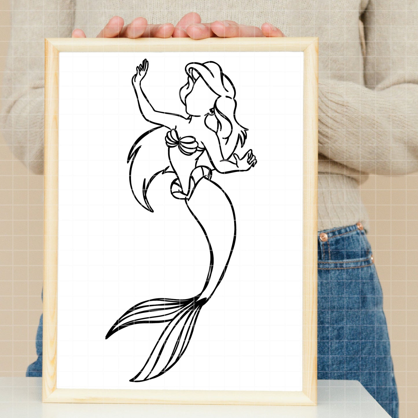 COD1664- Little Mermaid svg, Ariel svg, Outline Svg, Princess svg, disney svg, Cricut, Silhouette